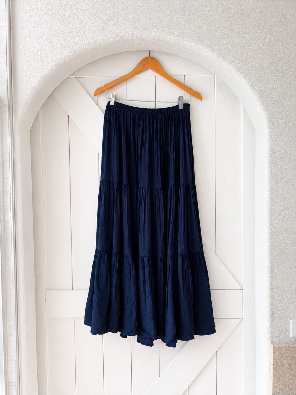 Double D Ranch Navy Tiered Maxi Skirt | Size M